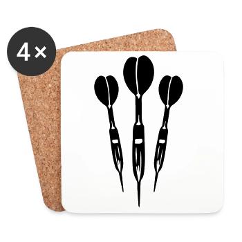 Dartpfeil Symbol - Untersetzer (4er-Set) - Weiß - Vorne