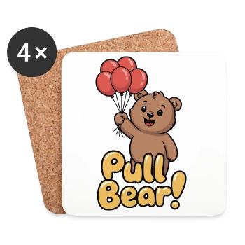 Bear Balloons - Coasters (set of 4) - white - Front