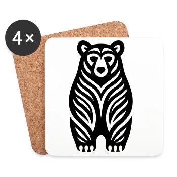 Just a Black Bear #4 | N-imal_Wears - Coasters (set of 4) - white - Front