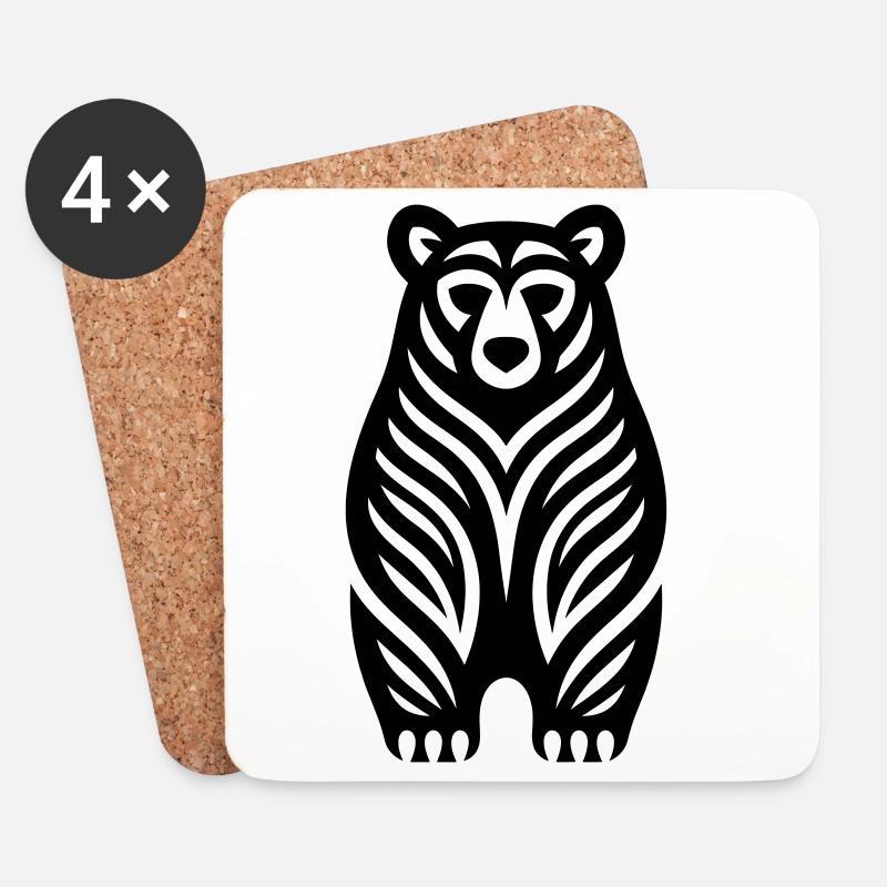 Just a Black Bear #4 | N-imal_Wears - Untersetzer (4er-Set) - Weiß