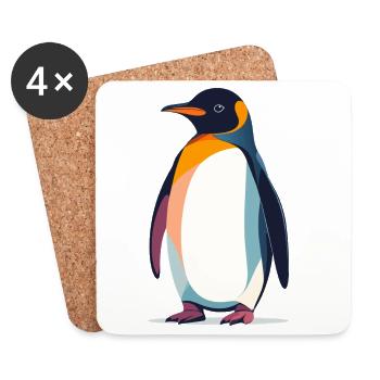 abstrakter Pinguin steht auf Eis Vektor Grafik - Coasters (set of 4) - white - Front