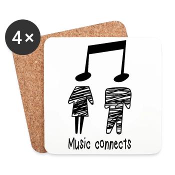 Musicien Professeur de musique Récitant une partition cadeau - Dessous de verre (lot de 4) - blanc - Devant