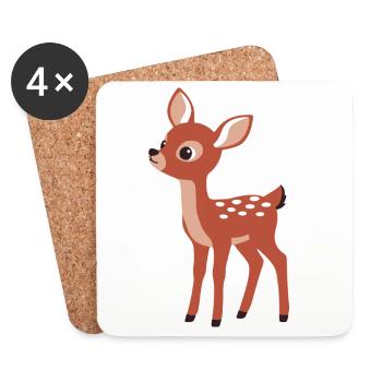 Style minimaliste curieux et curieux - Dessous de verre (lot de 4) - blanc - Devant