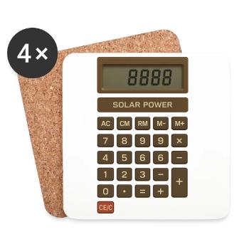Calculateur d’énergie solaire rétro - Dessous de verre (lot de 4) - blanc - Devant