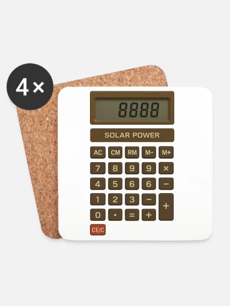 Solar Power Calculator Retro - Coasters (set of 4) - white