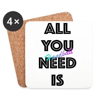 Handball Gradient Script - Coasters (set of 4) - white - Front