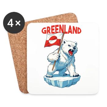 Le Groenland n’est pas à vendre. L’ours polaire arctique - Dessous de verre (lot de 4) - blanc - Devant