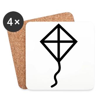 Kite - Coasters (set of 4) - white - Front