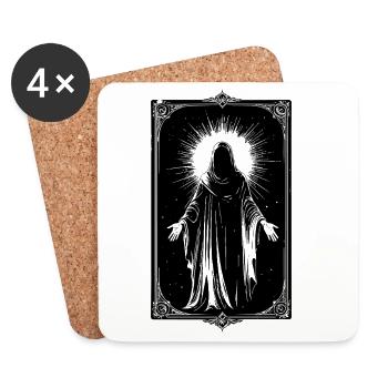 Figure sacrée en silhouette - Dessous de verre (lot de 4) - blanc - Devant