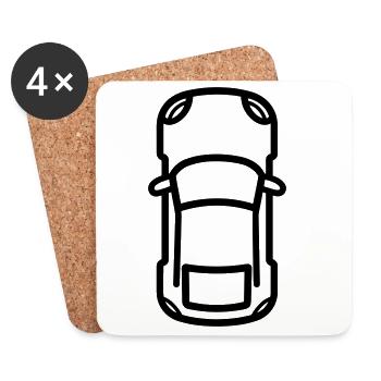 voiture - Dessous de verre (lot de 4) - blanc - Devant