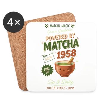 Powered By Matcha 1958 Matcha Magic Green Tea - Coasters (set of 4) - white - Front