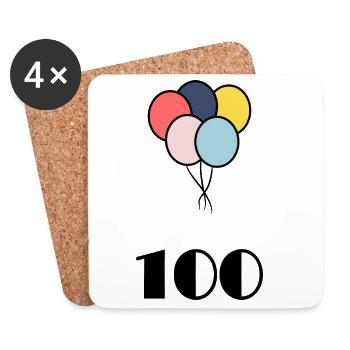 100. 100 JAHRE. 100-JÄHRIGES JUBILÄUM. GEBURTSTAG 100 - Untersetzer (4er-Set) - Weiß - Vorne