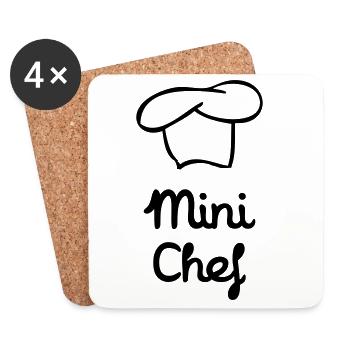 Little chef - kitchen - child - Coasters (set of 4) - white - Front
