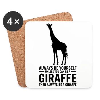 Dynastiques de girafe Girafe Drôle de cadeau de girafe - Dessous de verre (lot de 4) - blanc - Devant