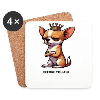 Avant de demander Chihuahua Chihuahuabesitzer Chi - Dessous de verre (lot de 4) - blanc - Devant