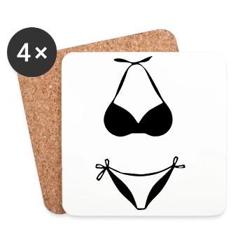 Summer Beach Holiday Outfit Summer Gift - Coasters (set of 4) - white - Front