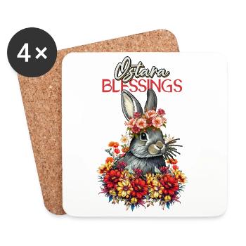 Bénédictions d’Ostara Joyeuses Pâques Ostara - Dessous de verre (lot de 4) - blanc - Devant