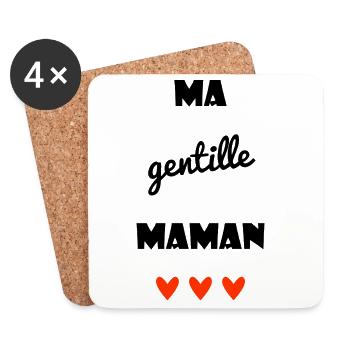 MOM. MOTHER'S DAY. HEART. FEAST. HAPPY BIRTHDAY - Coasters (set of 4) - white - Front