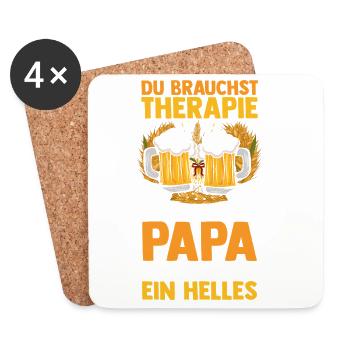 Beer Father Father's Day Dad - Coasters (set of 4) - white - Front