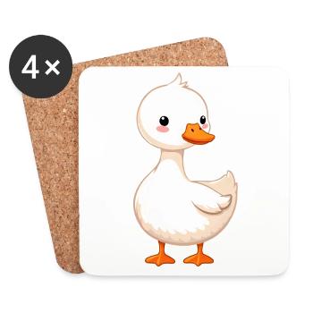 Gans - Untersetzer (4er-Set) - Weiß - Vorne
