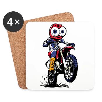 Mud Monster Moto Rider Motocross - Untersetzer (4er-Set) - Weiß - Vorne