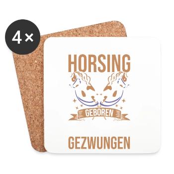 Steckenpferd Hobbyhorse Hobby Horsing - Untersetzer (4er-Set) - Weiß - Vorne