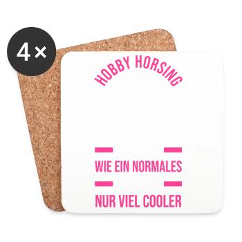 Steckenpferd Hobbyhorse Hobby Horsing - Untersetzer (4er-Set) - Weiß - Vorne