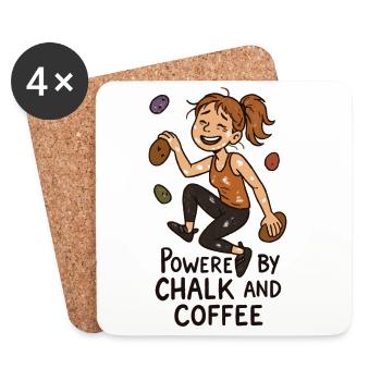 Bloc, craie et café : Humor Grimpeur fatigué - Dessous de verre (lot de 4) - blanc - Devant