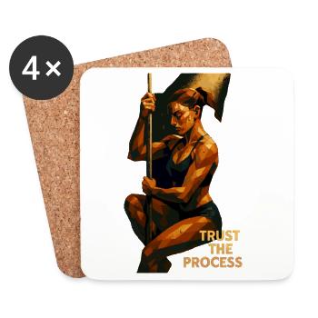 Pole Dance : Faites confiance au processus – Concentration & Puissance - Dessous de verre (lot de 4) - blanc - Devant