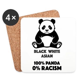 Panda against racism - Coasters (set of 4) - white - Front