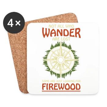 Wanderer Compass Forest Tee Outdoor-Wandern - Untersetzer (4er-Set) - Weiß - Vorne