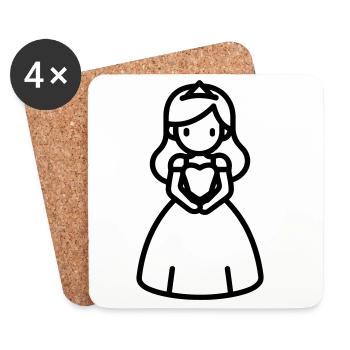 princess - Coasters (set of 4) - white - Front