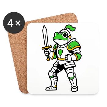 Frog Knight - Coasters (set of 4) - white - Front