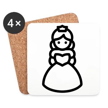 princess - Coasters (set of 4) - white - Front