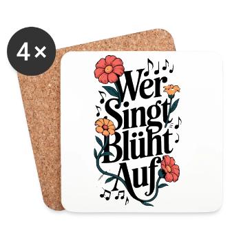 Wer singt blüht auf Mitsing Festival Chor Sängerin - Untersetzer (4er-Set) - Weiß - Vorne