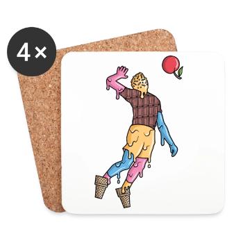 Volleyball Spieler Eiscreme Kinder Volleyballer - Coasters (set of 4) - white - Front