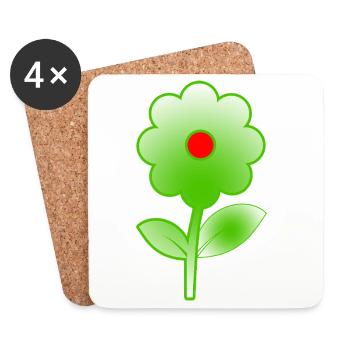 Fleur - Dessous de verre (lot de 4) - blanc - Devant