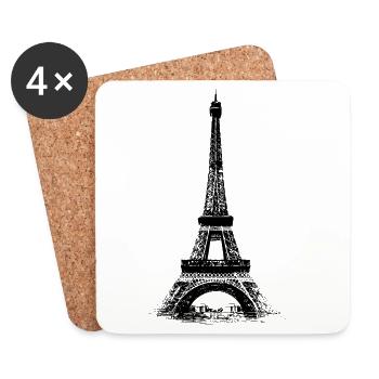 Eiffel tower - Coasters (set of 4) - white - Front