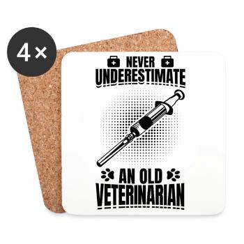 Veterinarian Grandpa - Coasters (set of 4) - white - Front