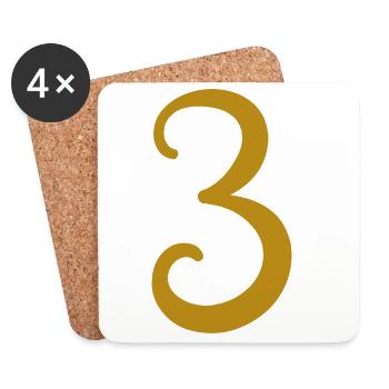 3 - Dessous de verre (lot de 4) - blanc - Devant