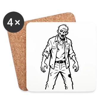 Zombie - Untersetzer (4er-Set) - Weiß - Vorne