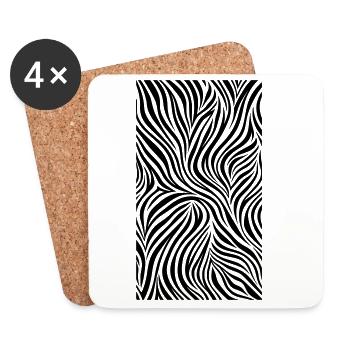 Zebra Stripe Zebra Pattern Stripe Black White - Coasters (set of 4) - white - Front