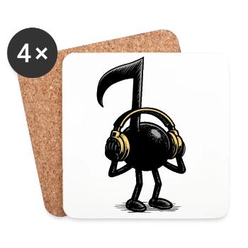 musical note - Coasters (set of 4) - white - Front