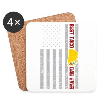 Taco Father Saying - Dessous de verre (lot de 4) - blanc - Devant