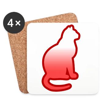 Cat - Coasters (set of 4) - white - Front