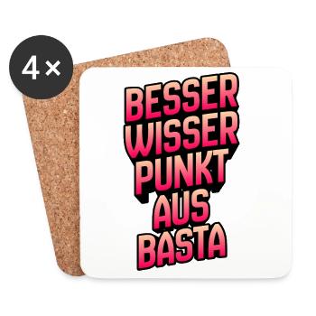 Besser Wissen Punkt Basta Typografie - Untersetzer (4er-Set) - Weiß - Vorne