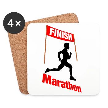 Marathon-Finish-Läufer – Sieg - Untersetzer (4er-Set) - Weiß - Vorne