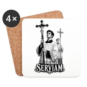 Serviam - Katholisch - Untersetzer (4er-Set) - Weiß - Vorne