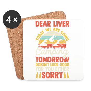 Camping Bonfire Camp Life Forest Camper - Coasters (set of 4) - white - Front
