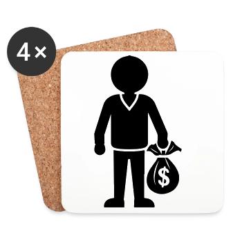Money Cash Hustle - Coasters (set of 4) - white - Front